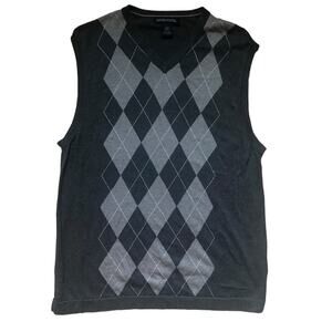 Banana Republic Sweater Vest Men's Large Luxury Blend Silk Cashmere Argyle
